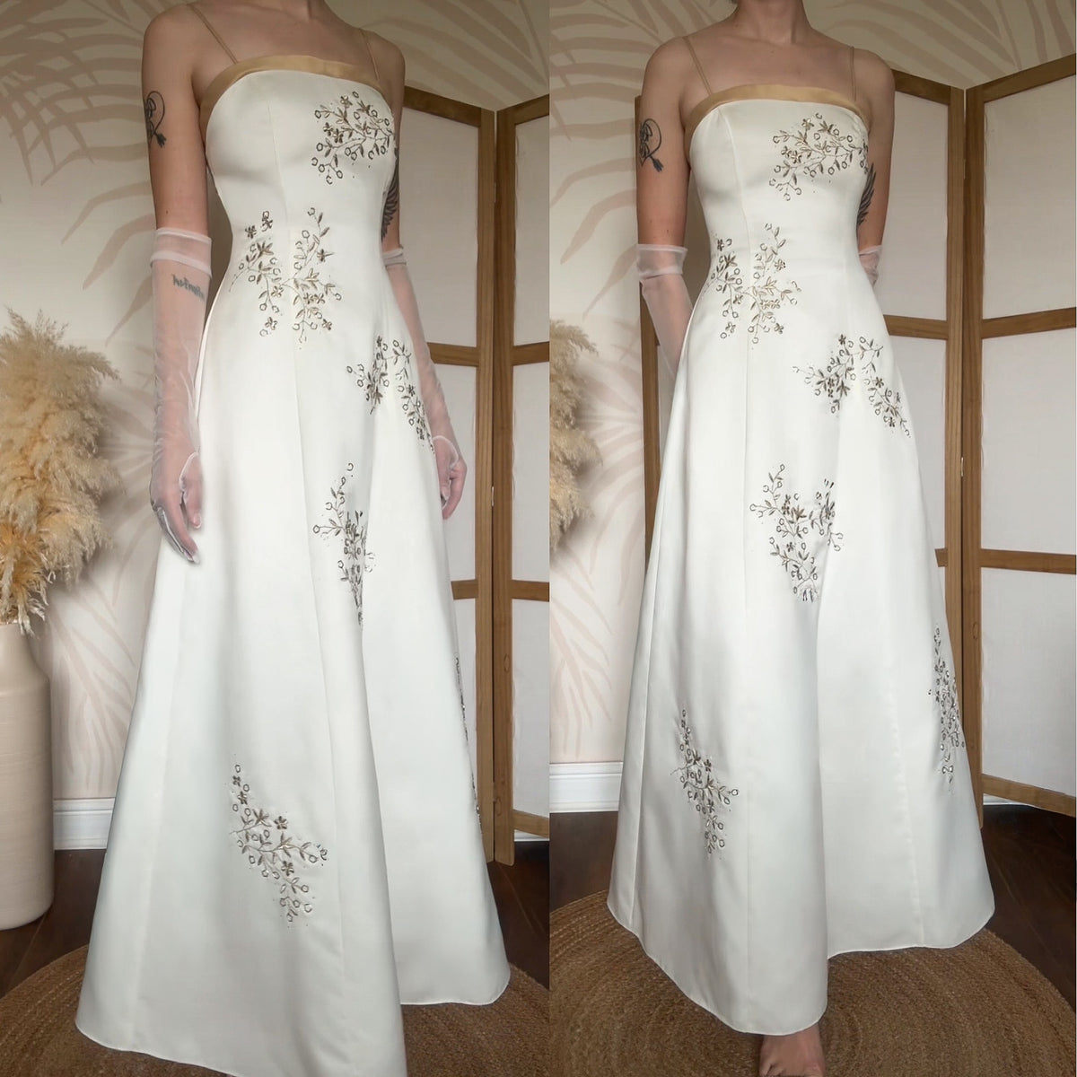 Ivory a-line evening dress uk 12
