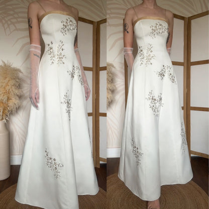 Ivory a-line evening dress uk 12