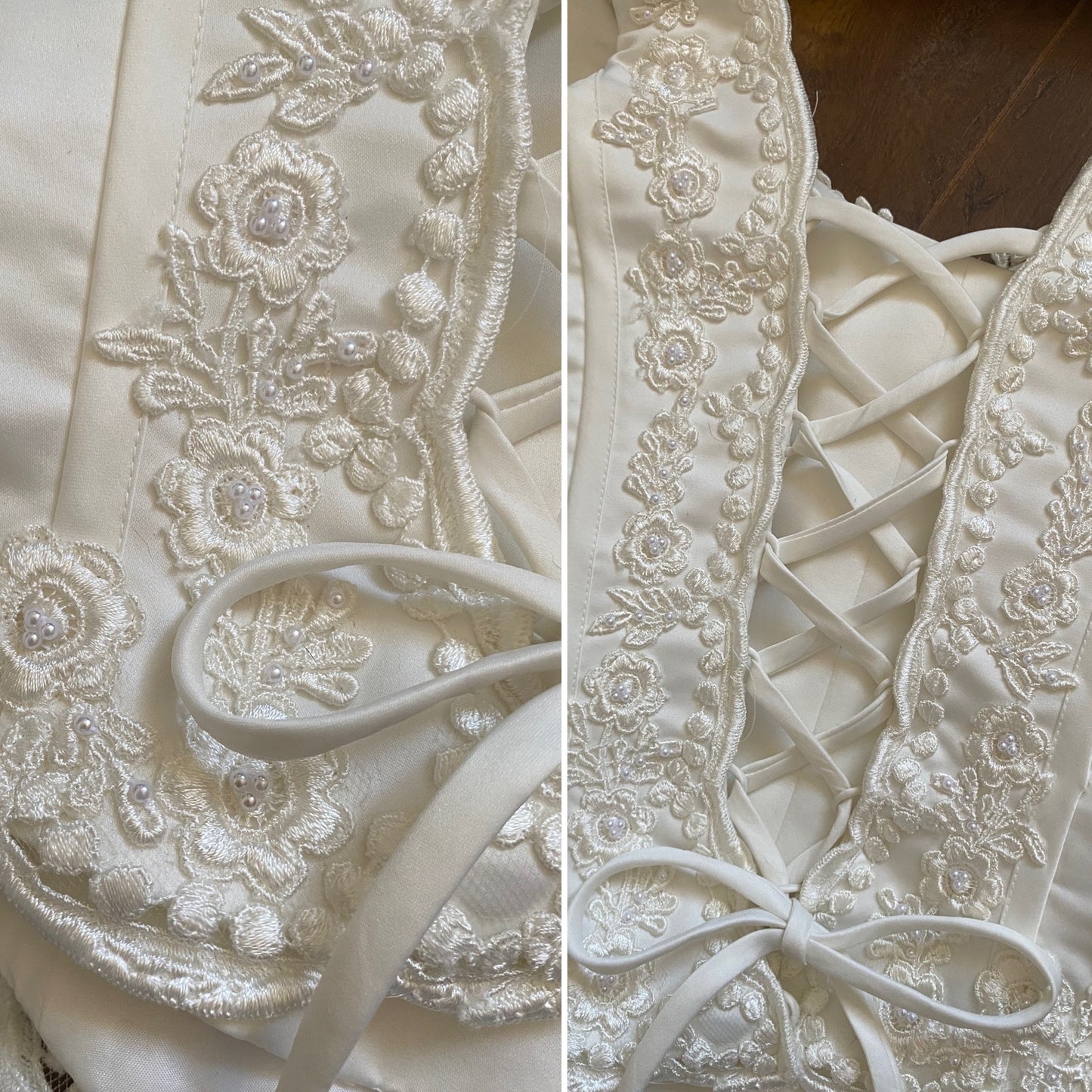 White Sincerity 2-piece corset & skirt wedding set uk 8-10