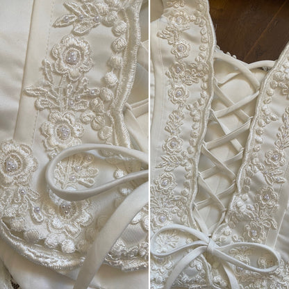 White Sincerity 2-piece corset & skirt wedding set uk 8-10