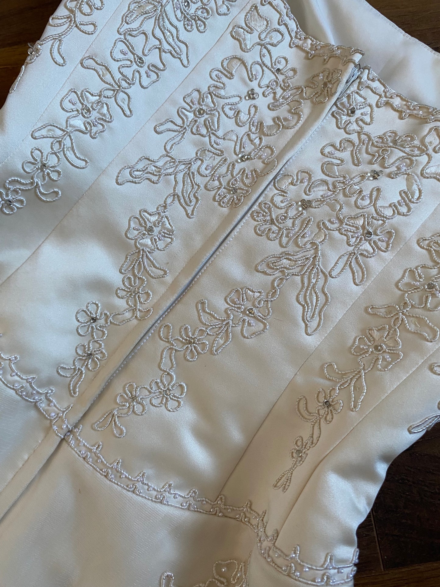 Ivory Benjamin Roberts lace wedding dress uk 12