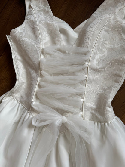 Ivory fit & flare wedding dress uk 12-14