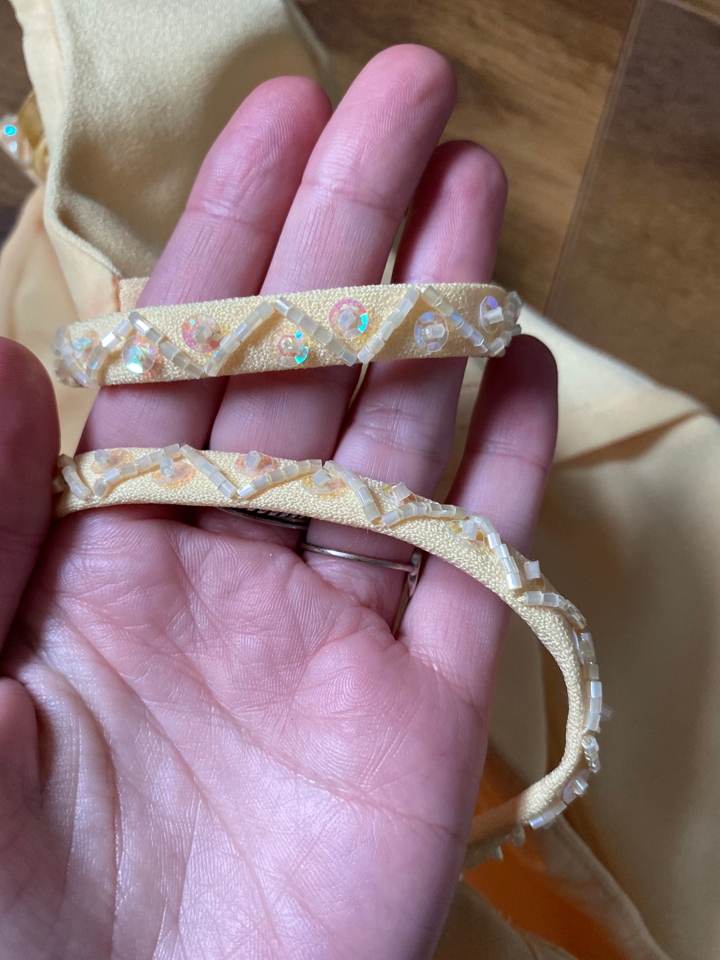 Hilary Morgan vintage yellow evening dress UK 14-16