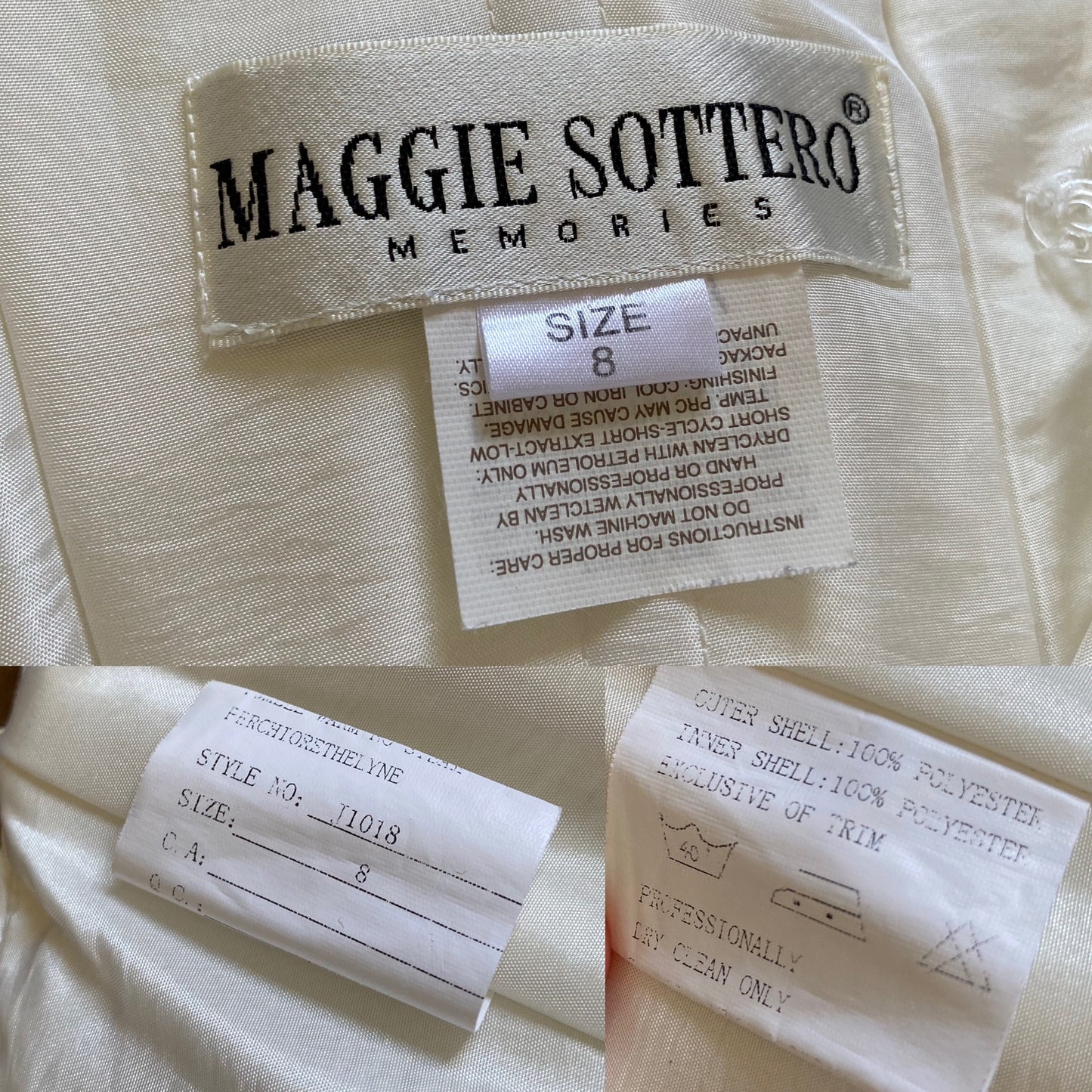Maggie Sottero ivory strapless wedding gown uk 10