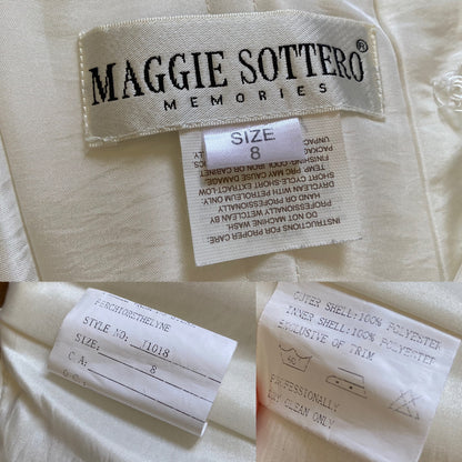 Maggie Sottero ivory strapless wedding gown uk 10