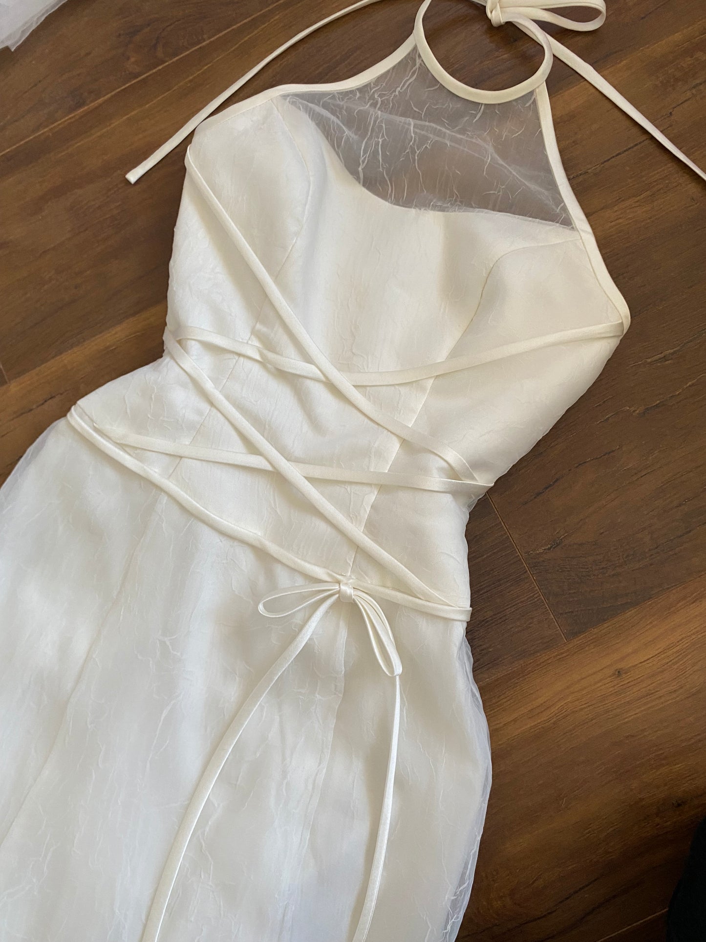 Pronuptia ivory halter neck wedding dress uk 8