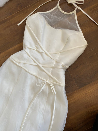 Pronuptia ivory halter neck wedding dress uk 8