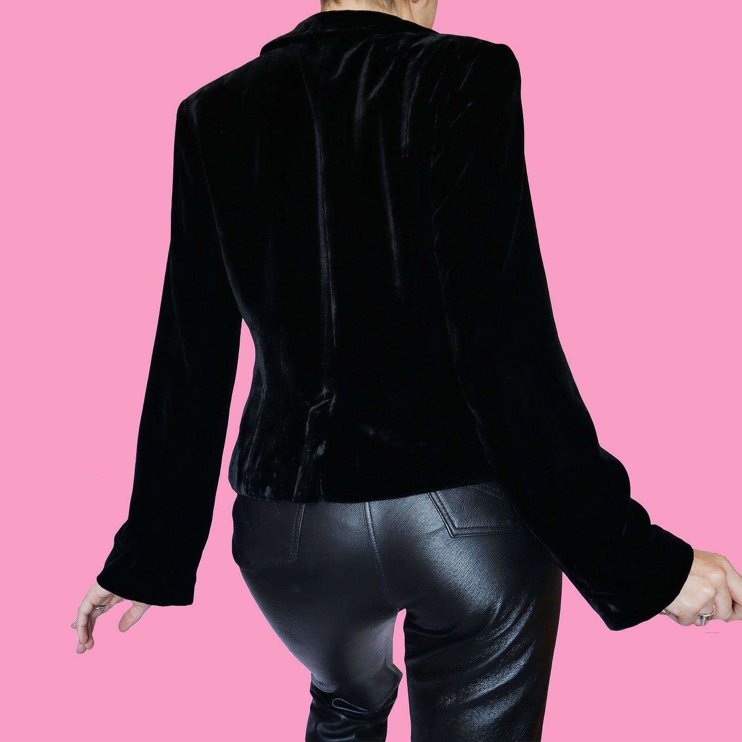Black velvet evening jacket UK 12