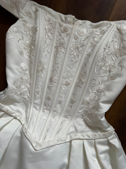 Ivory off shoulder fit & flare wedding dress uk 12