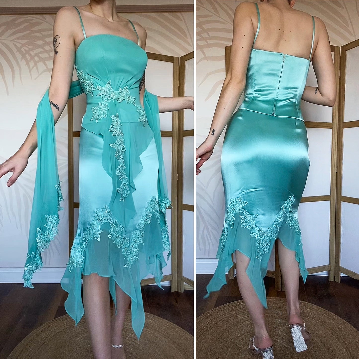 John Charles sapphire 3-piece evening set UK 14