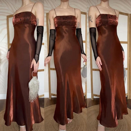 Morgan & Co metallic brown evening prom dress uk 10