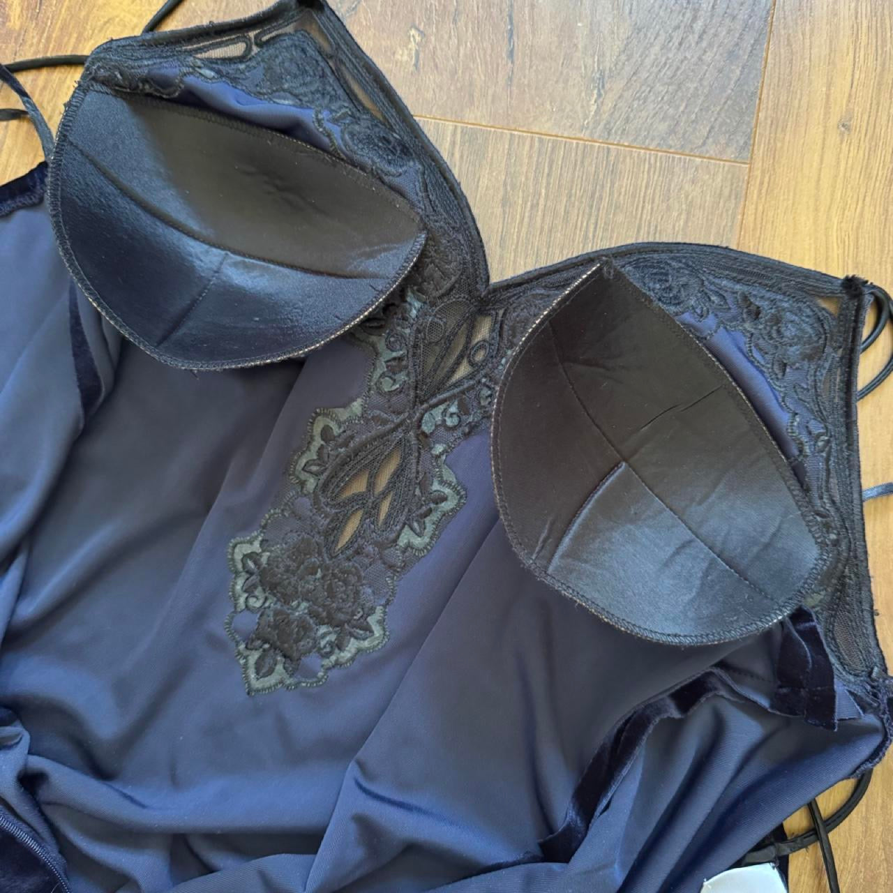 Emma Somerset navy velvet evening dress uk 14