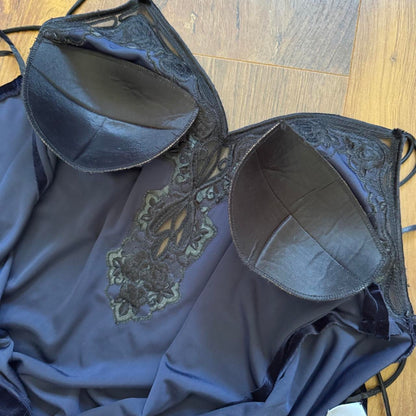 Emma Somerset navy velvet evening dress uk 14