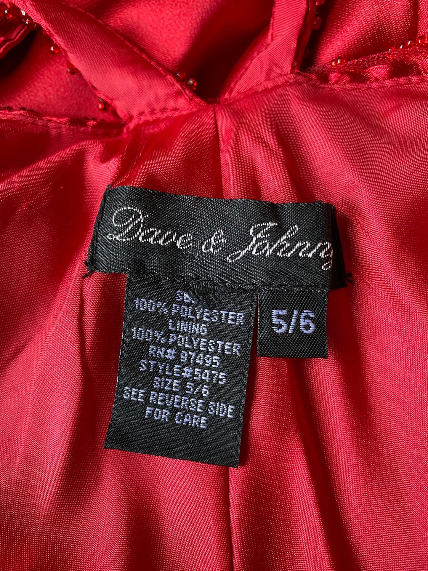 Dave & Johnny red satin open back evening gown UK 10