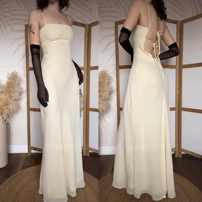 Light yellow Morgan & Co open back prom dress uk 12