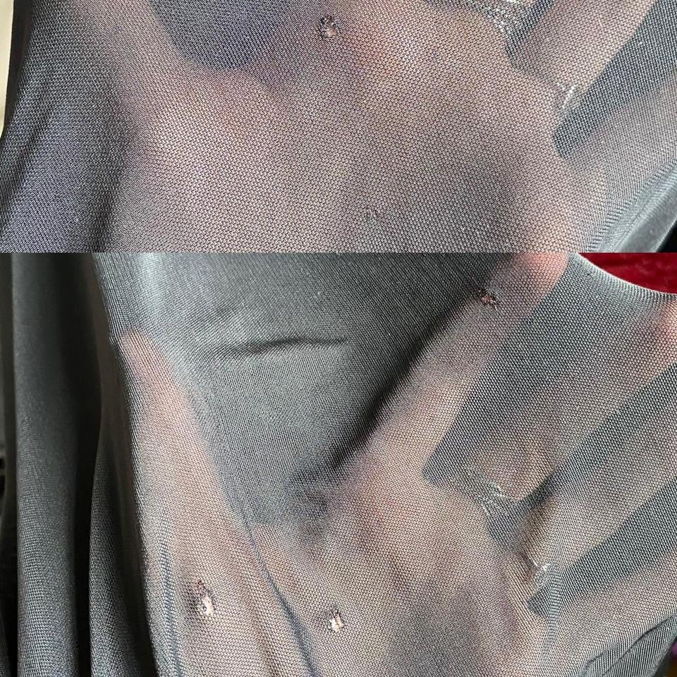 Bernshaw black stretch sheer trail evening dress UK 12