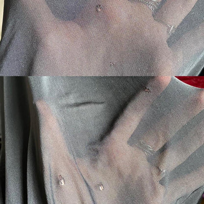 Bernshaw black stretch sheer trail evening dress UK 12