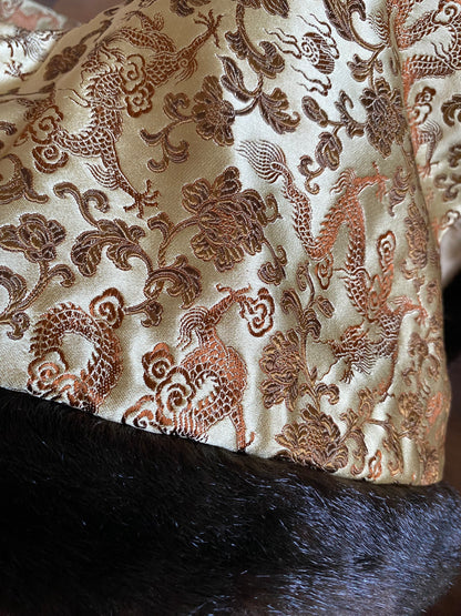 Gold Patsy Seddon 2-piece silk blend womens suit uk 8-10