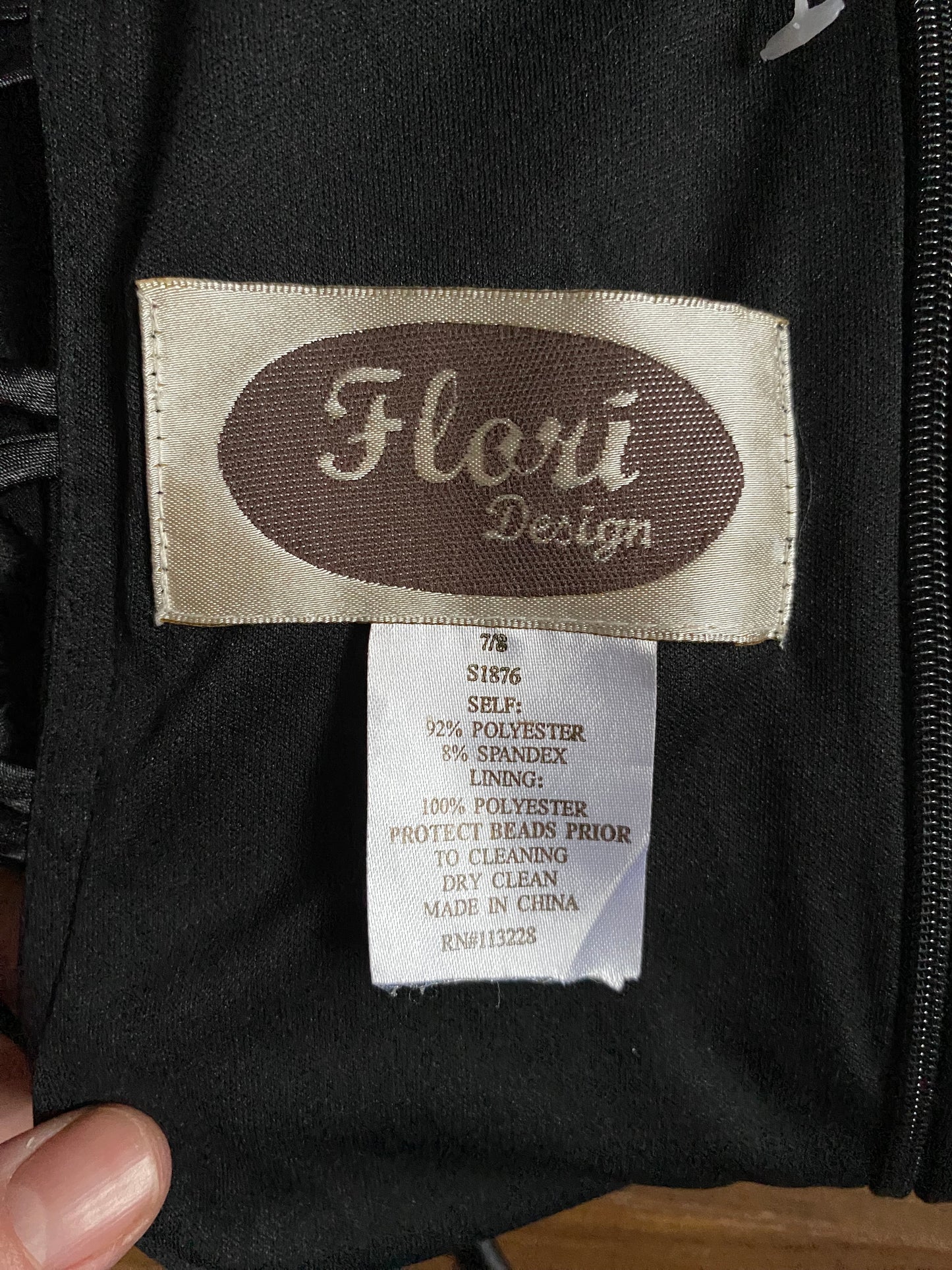 Black 90s Flori stretch flared hem evening dress uk 12 & 16 available