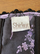 Load image into Gallery viewer, Lilac Shirley of Hollywood floral boned lace up corset UK 10
