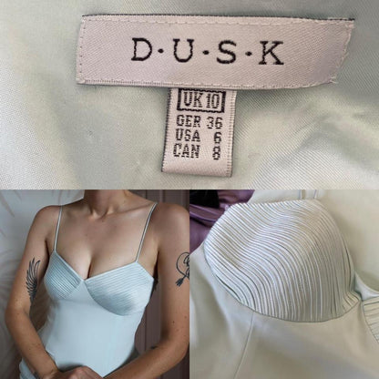 Dusk Baby Blue 2 Piece Dress & Shawl Jacket UK 10