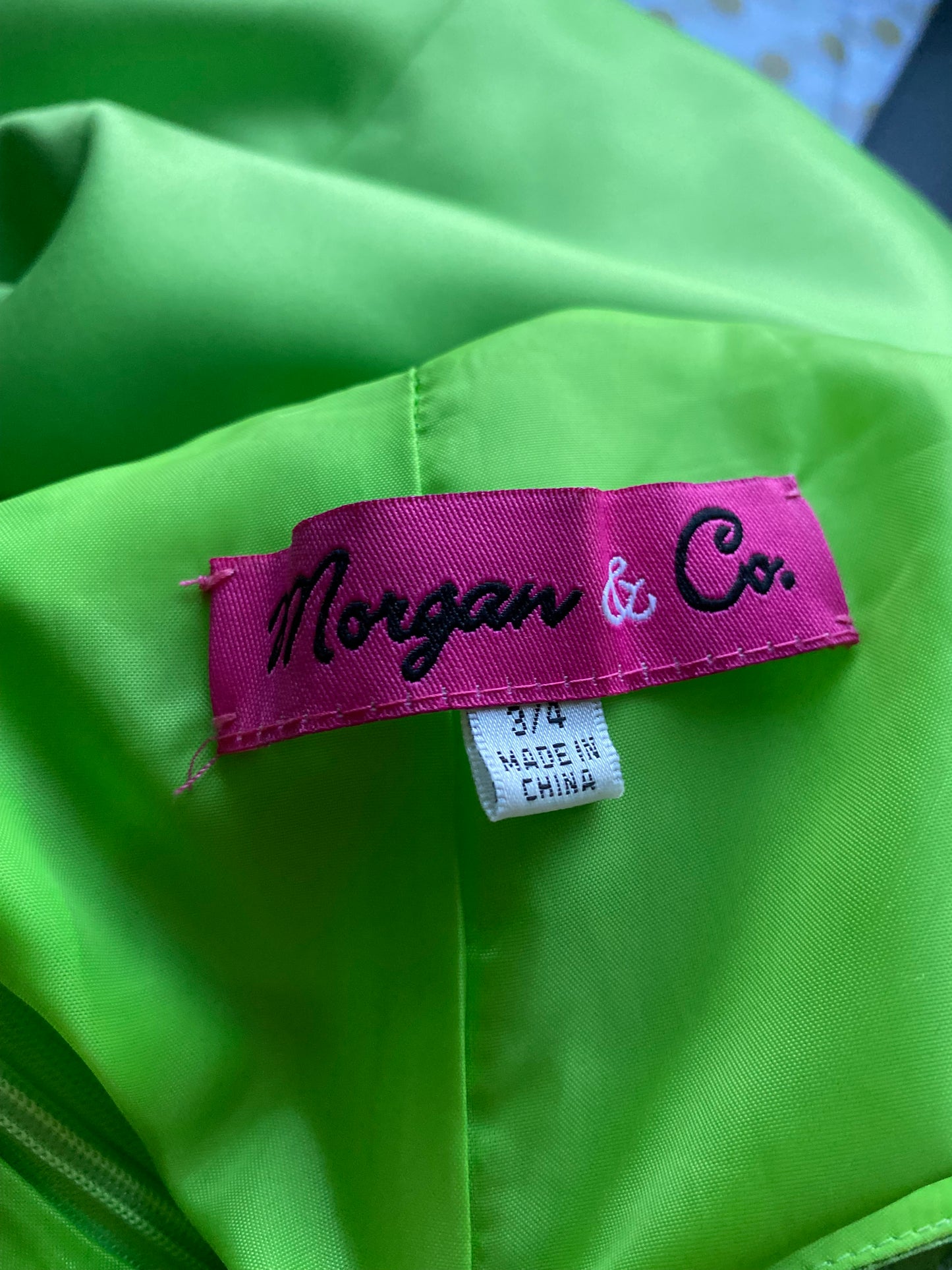 Morgan & Co green beaded halter neck evening gown UK 14