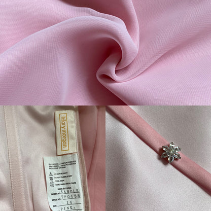 Hilary Morgan pink strapless gown UK 14