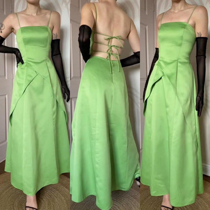 Morgan & Co green strappy back prom dress uk 10-12