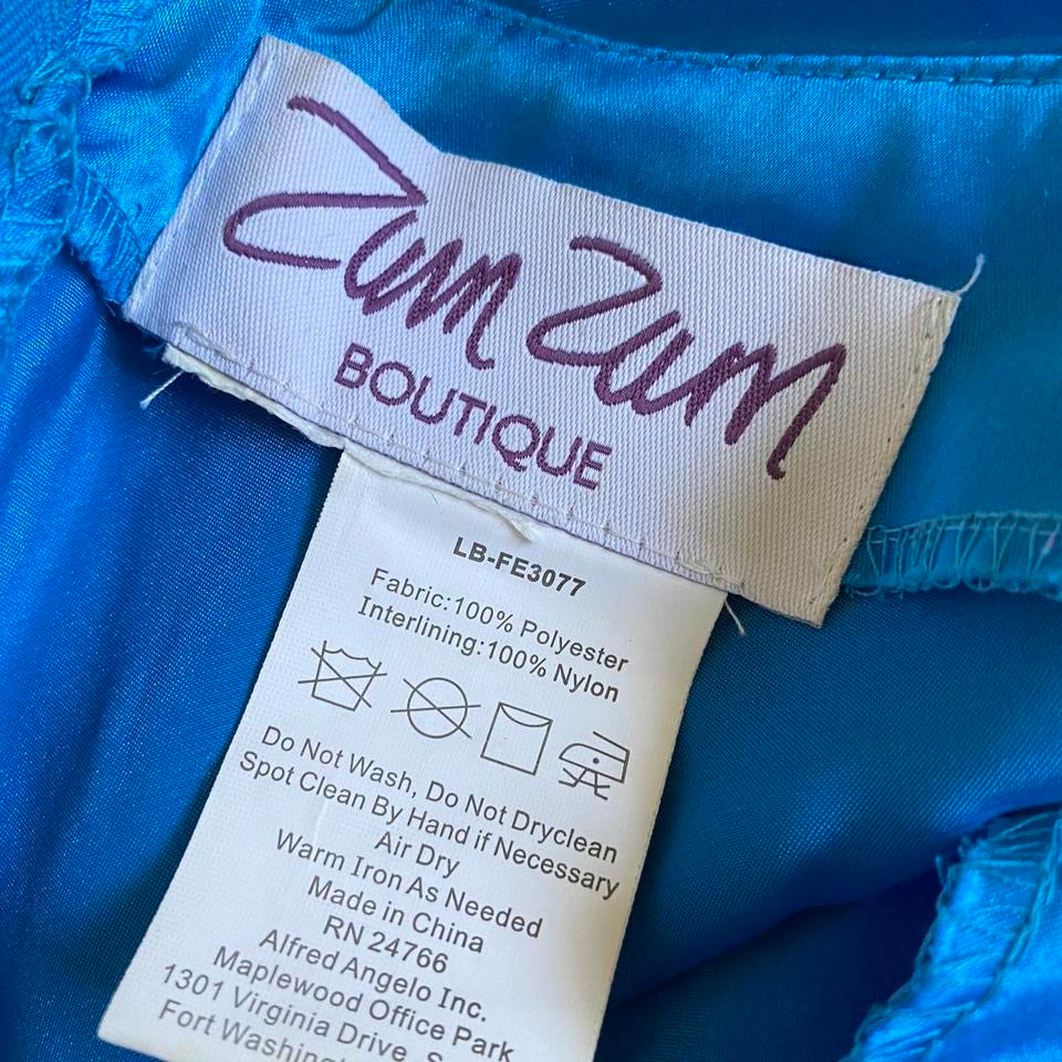 Zum Zum sapphire open back evening prom dress UK 12