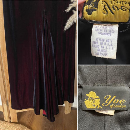 Yve London iridescent velvet stretch evening dress uk 12