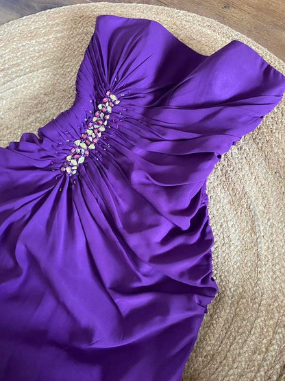Goya purple strapless prom dress uk 12 available