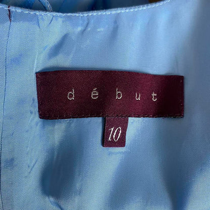 Debut ice blue a-line beaded dress & shawl UK 10