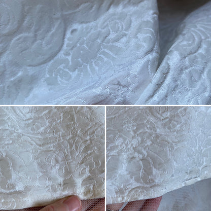 Ivory floral jacquard fit & flare wedding dress uk 10