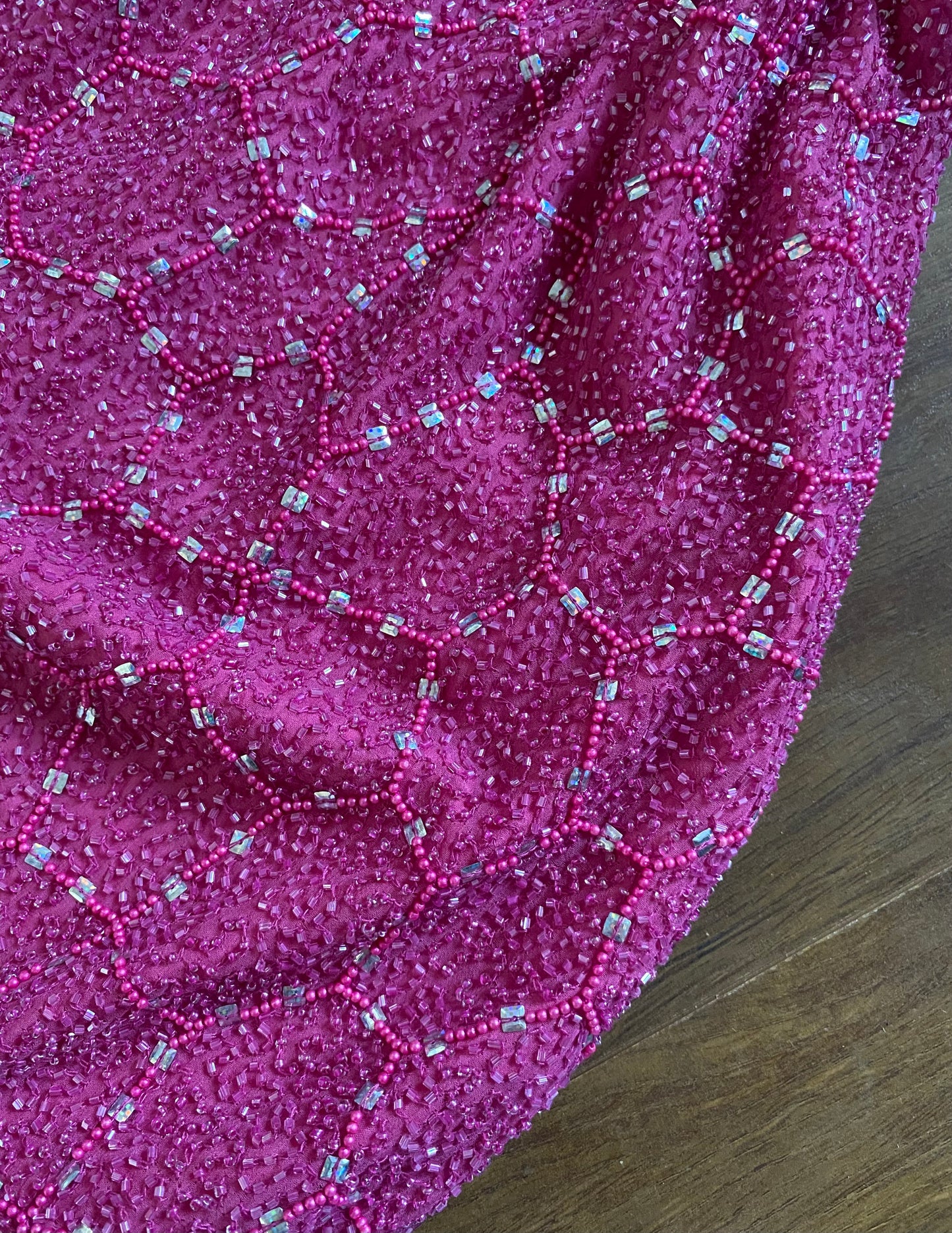 Aftershock 100% silk pink beaded evening dress uk 10