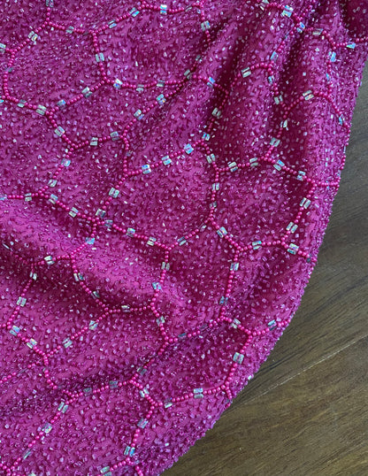 Aftershock 100% silk pink beaded evening dress uk 10