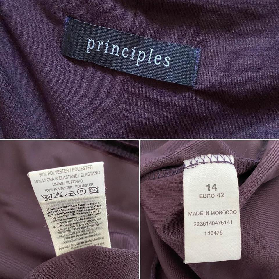 Purple velvet stretch low back evening dress UK 14