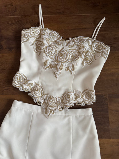 Ivory 3-piece Amanda Wyatt wedding dress set uk 10