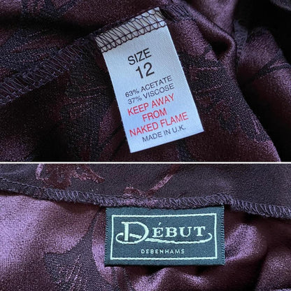 Debut purple floral slip dress UK 10-12