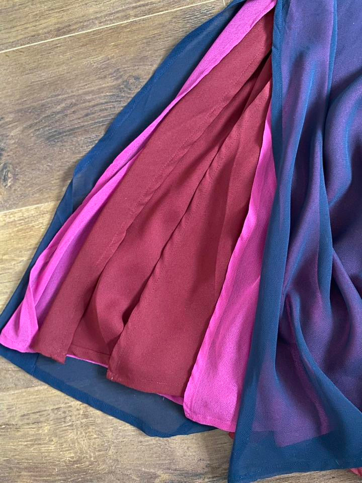 Purple cold shoulder slip dress uk 12