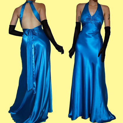 Zum Zum sapphire open back evening prom dress UK 12