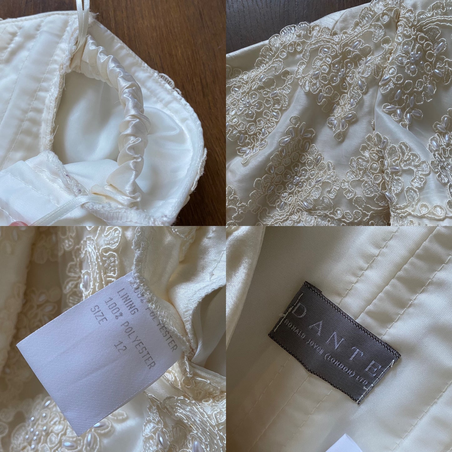 Dante Ronald Joyce off shoulder ivory wedding dress UK 10