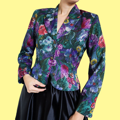 Monsoon Twilight Dark Floral Jacket UK 10