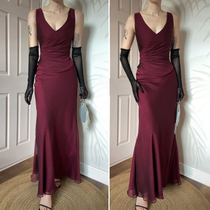Burgundy 2 piece prom set sizes UK 14 & 16 available