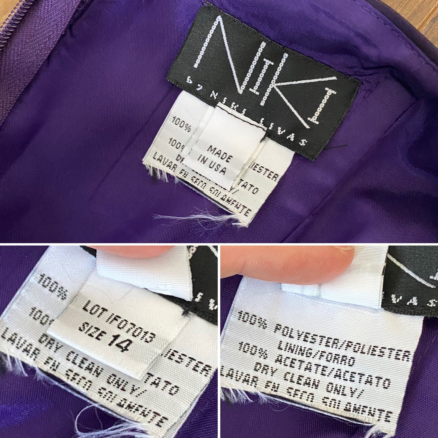 Niki Livas purple strapless layered dress uk 14