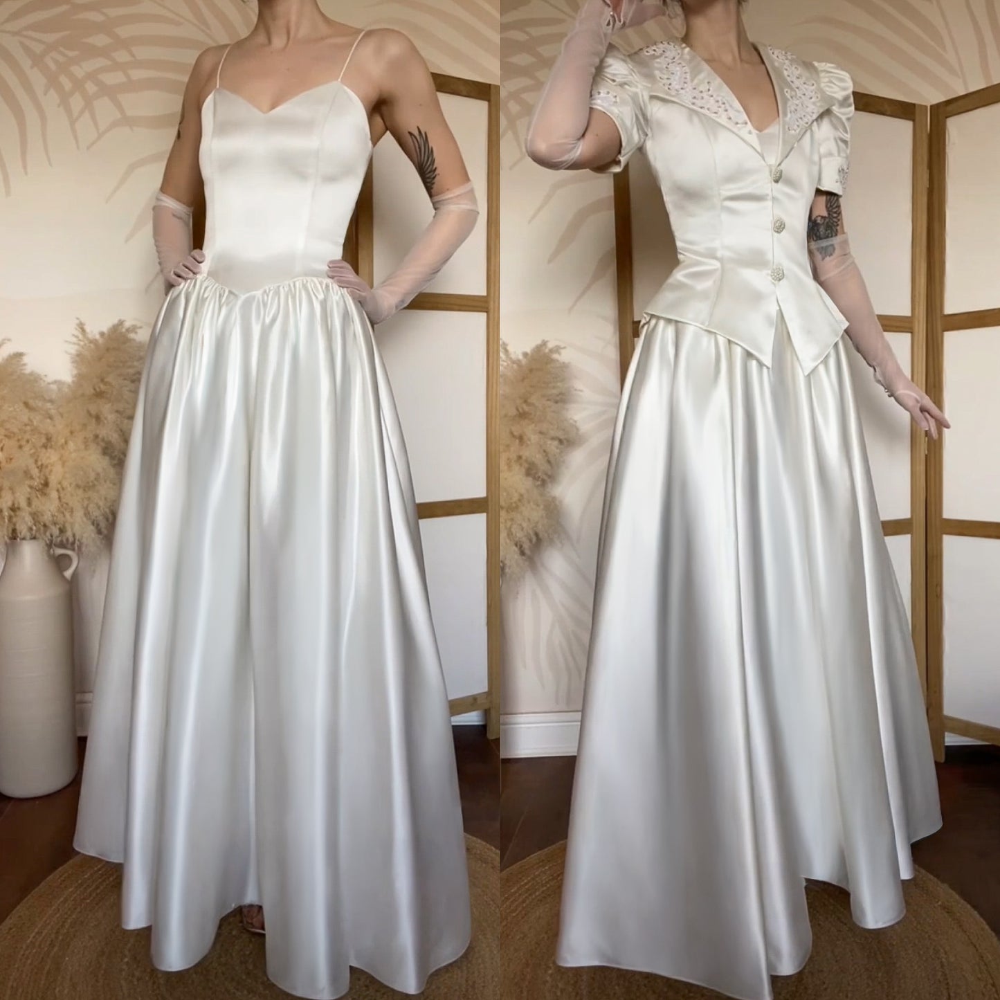 Jean Elizabeth 2-piece wedding dress & jacket set uk 8