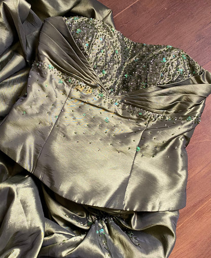 Zum Zum strapless green a-line prom dress uk 10