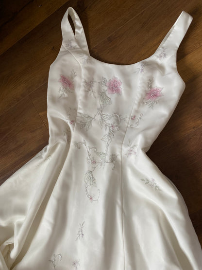 Dante ivory floral a-line wedding dress uk 14