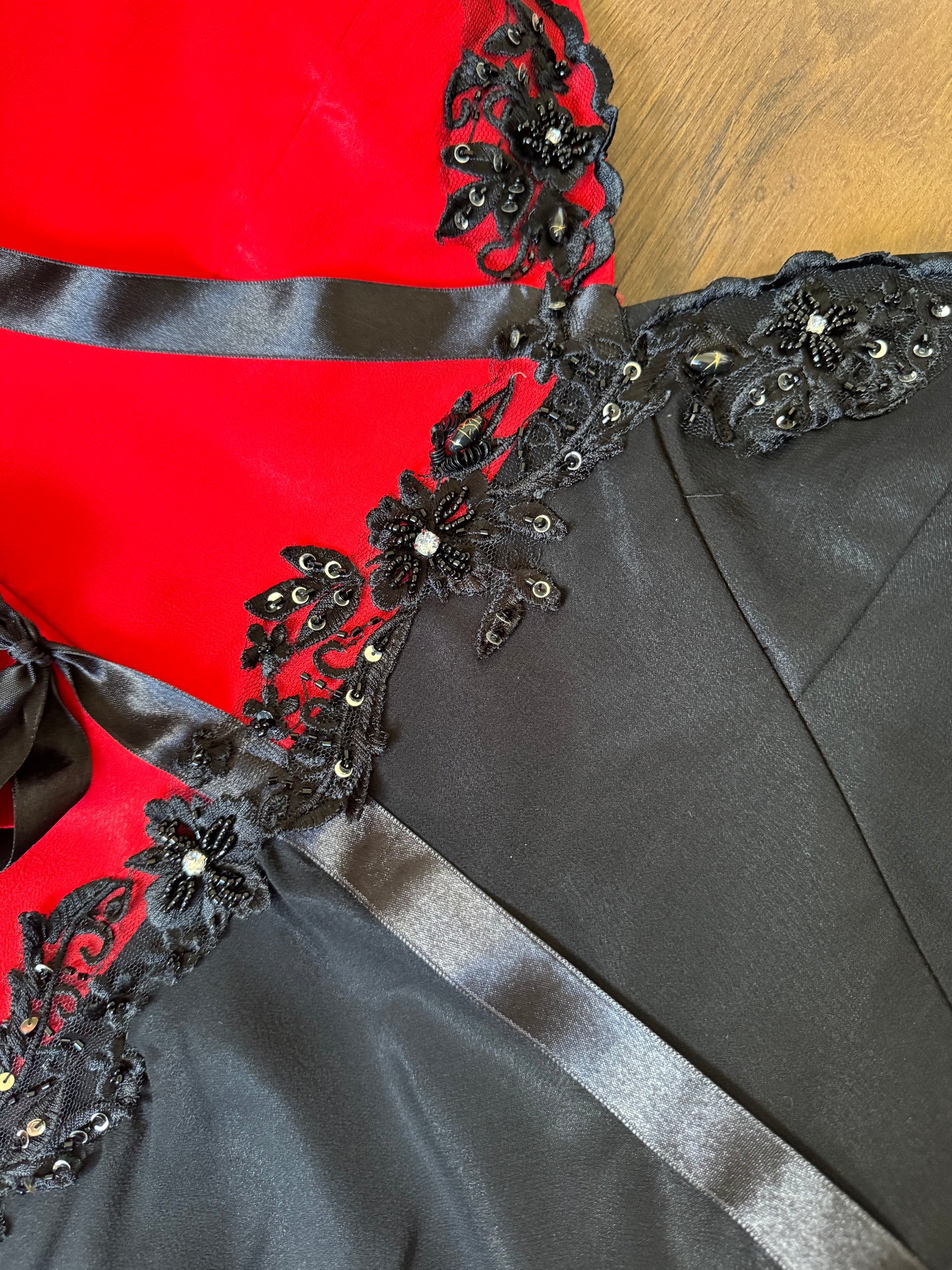 Yve London 100% silk red & black dress uk 14