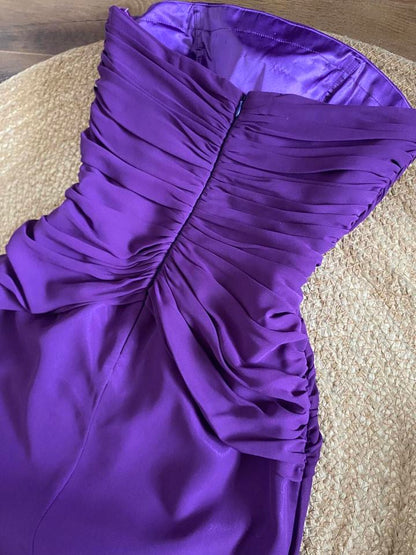 Goya purple strapless prom dress uk 12 available