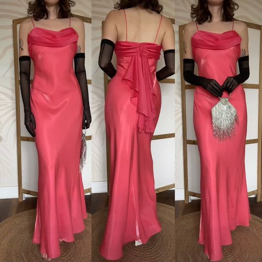 Betsy & Adam coral evening prom dress uk 6-8 & 8-10 available